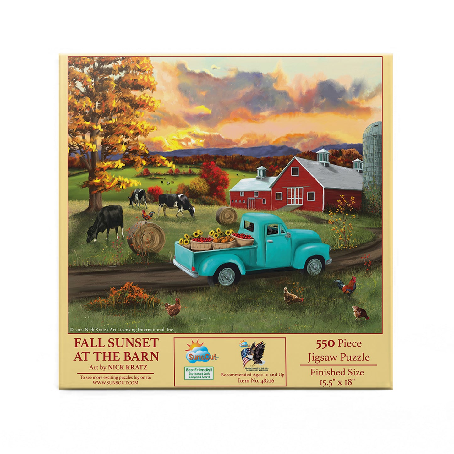 Fall Sunset at the Barn 500 pc  Jigsaw Puzzle 48226