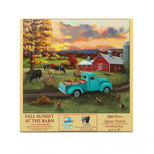 Fall Sunset at the Barn 500 pc  Jigsaw Puzzle 48226