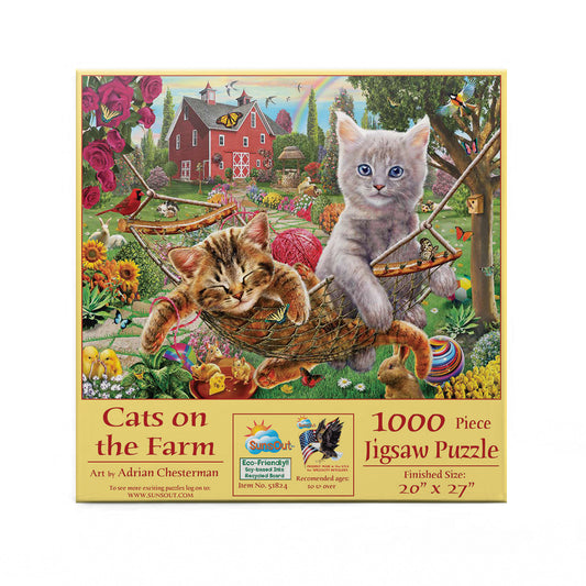 Cats on the Farm 1000 pc  Jigsaw Puzzle 51824