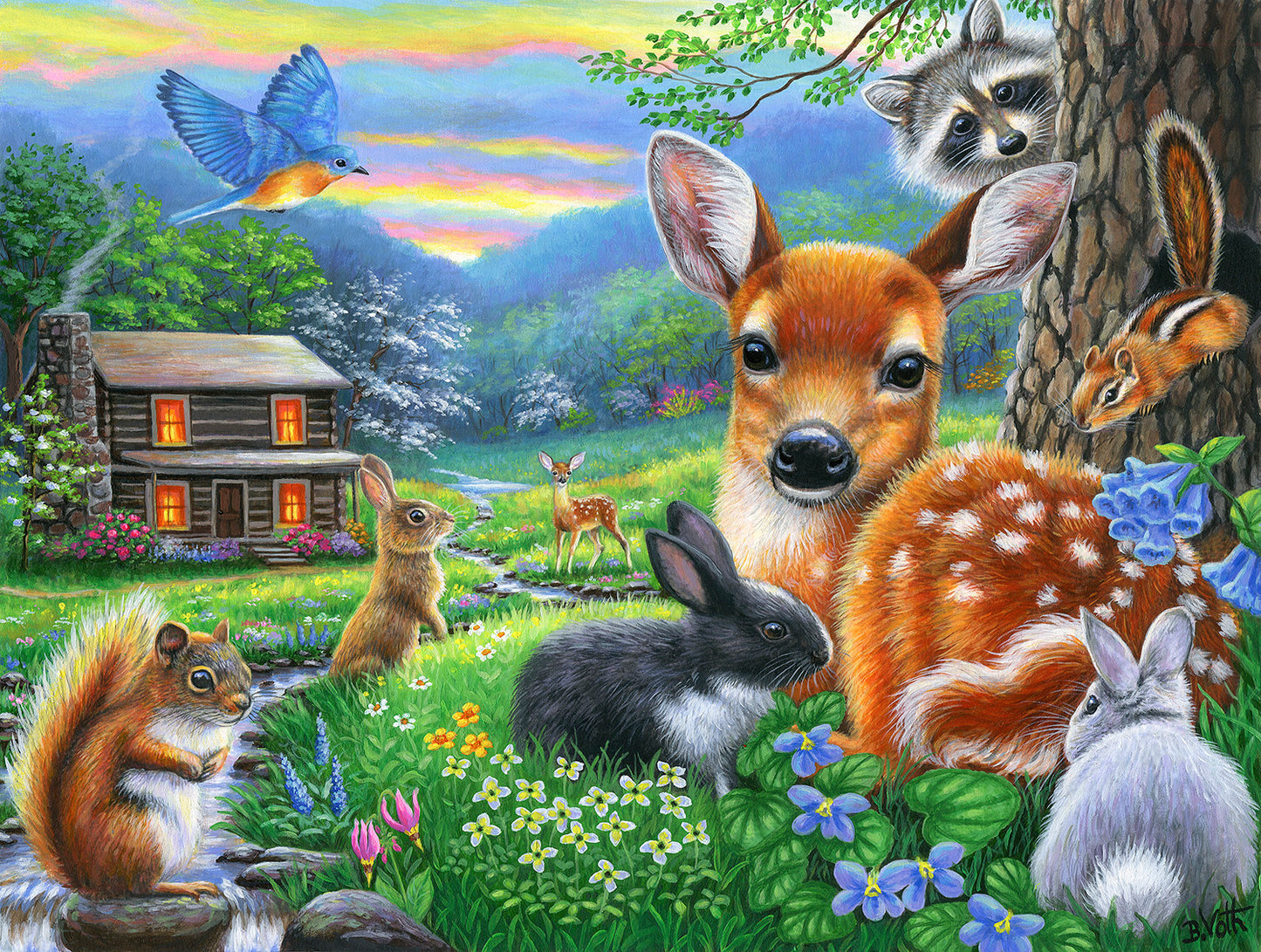 Spring at the Cabin 500 pc  Jigsaw Puzzle 52034