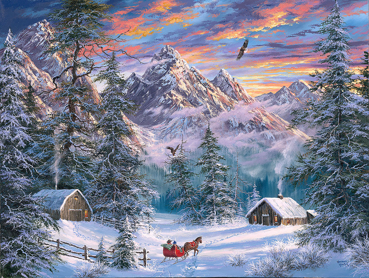 Christmas in the Mountains 500 pc  Jigsaw Puzzle 52863