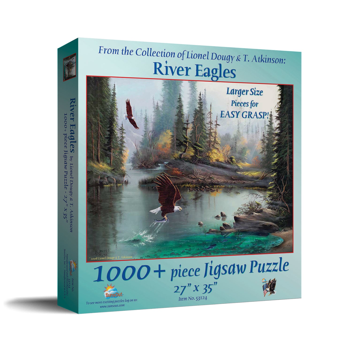 River Eagles 1000 pc Large Pieces Jigsaw Puzzle 53124