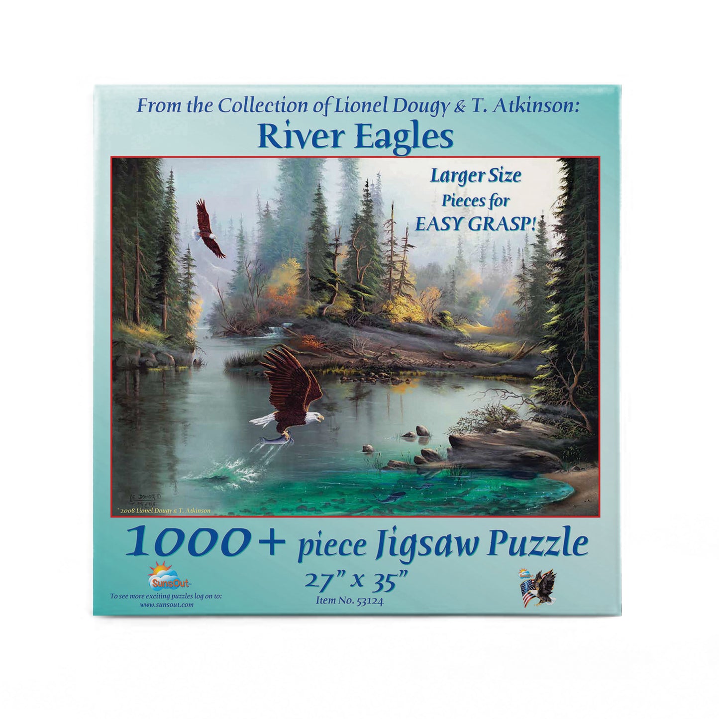 River Eagles 1000 pc Large Pieces Jigsaw Puzzle 53124