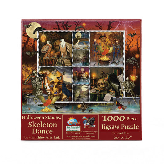 Halloween Stamps: Skeleton Dance 1000 pc  Jigsaw Puzzle 55924