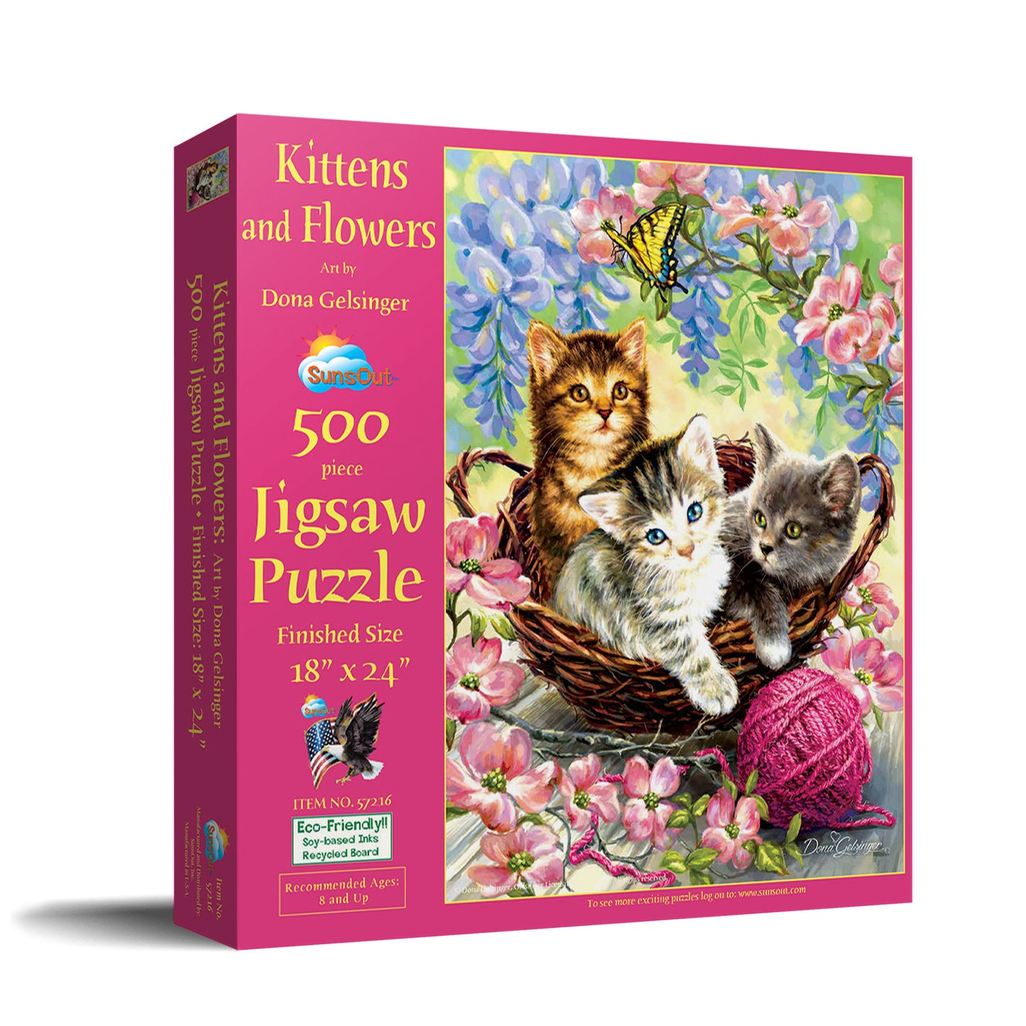 Kittens and Flowers 500 pc  Jigsaw Puzzle 57216