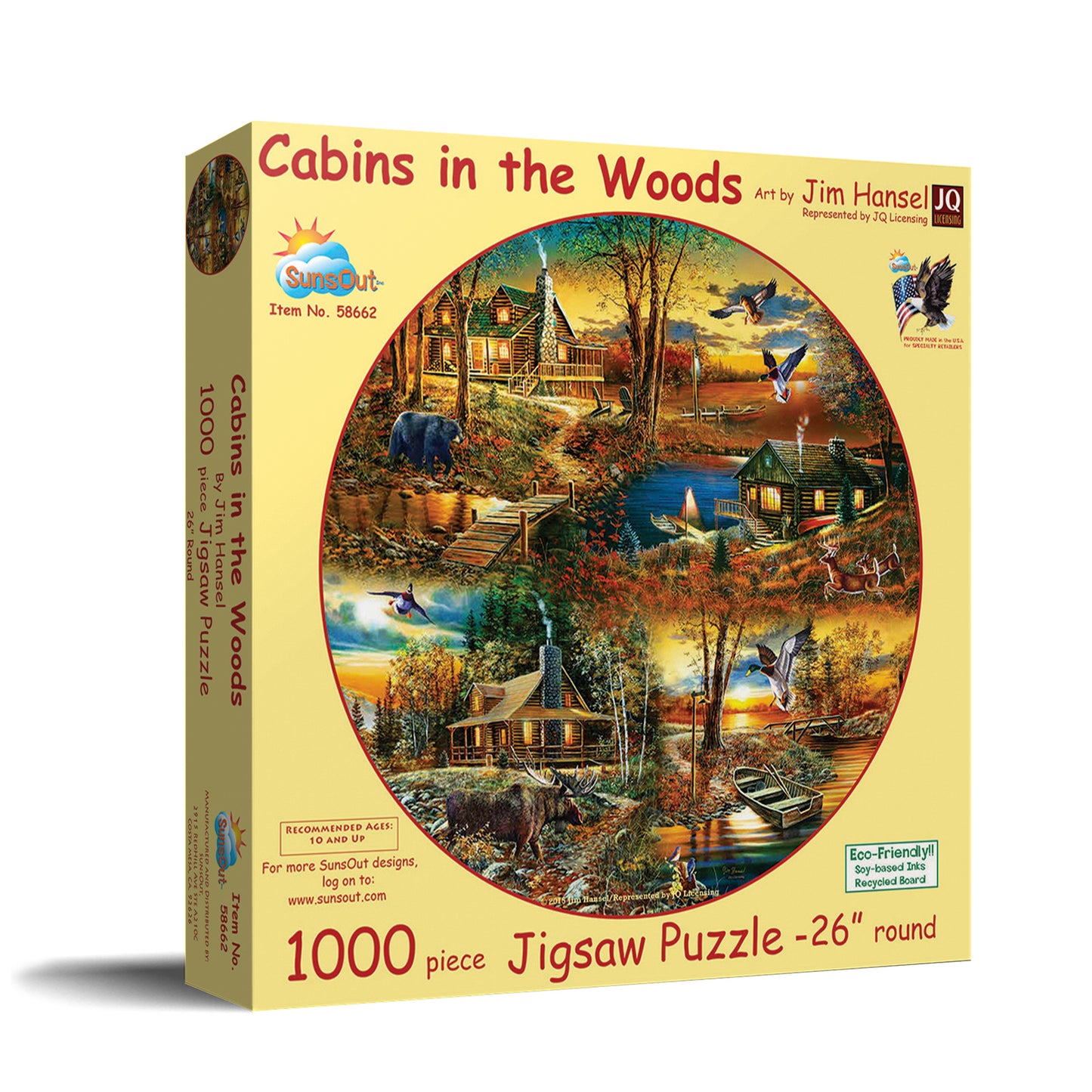 Cabins in the Woods 1000 pc Round Jigsaw Puzzle 58662