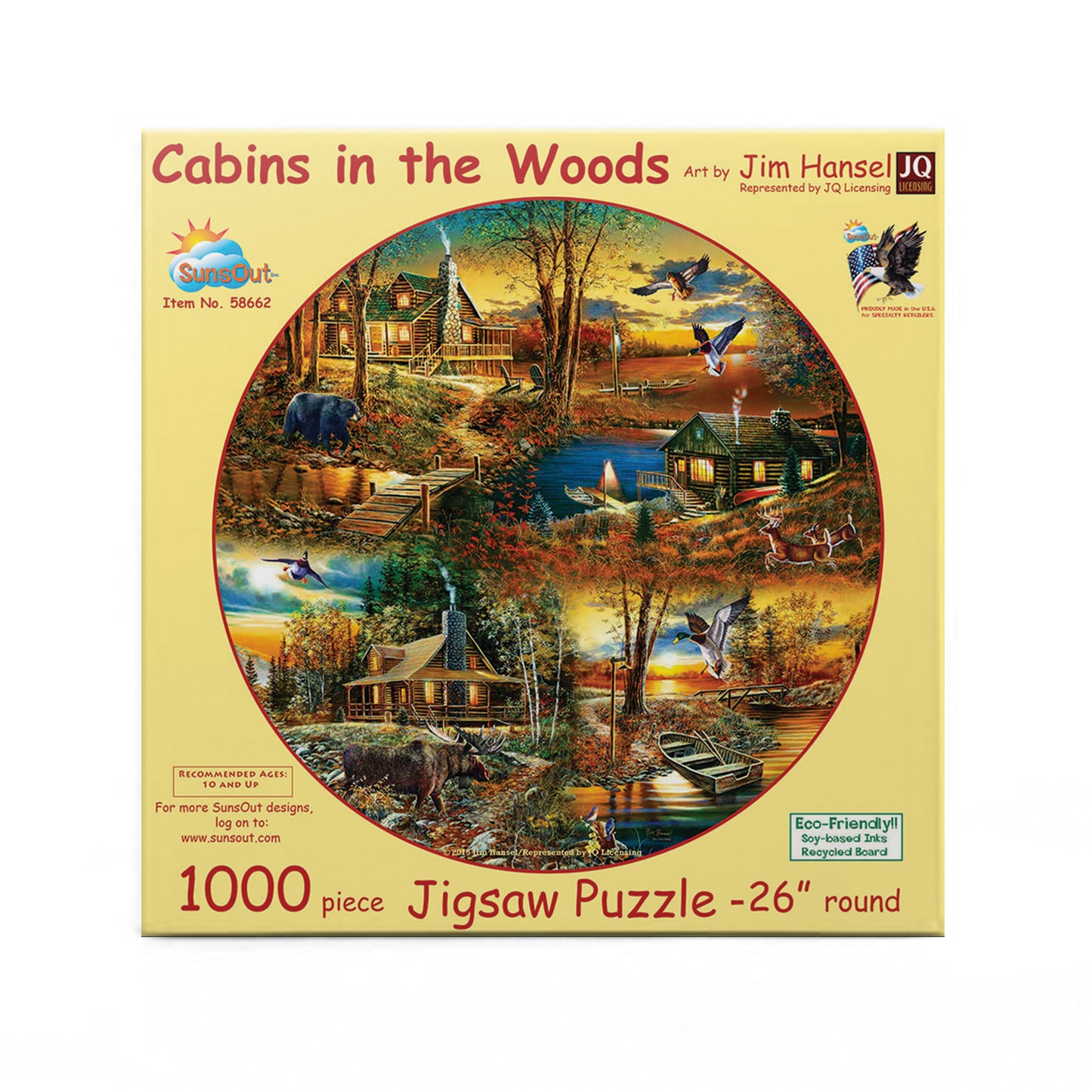Cabins in the Woods 1000 pc Round Jigsaw Puzzle 58662