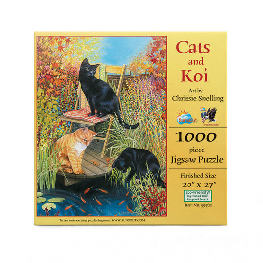 Cats and Koi 1000 pc  Jigsaw Puzzle 59582