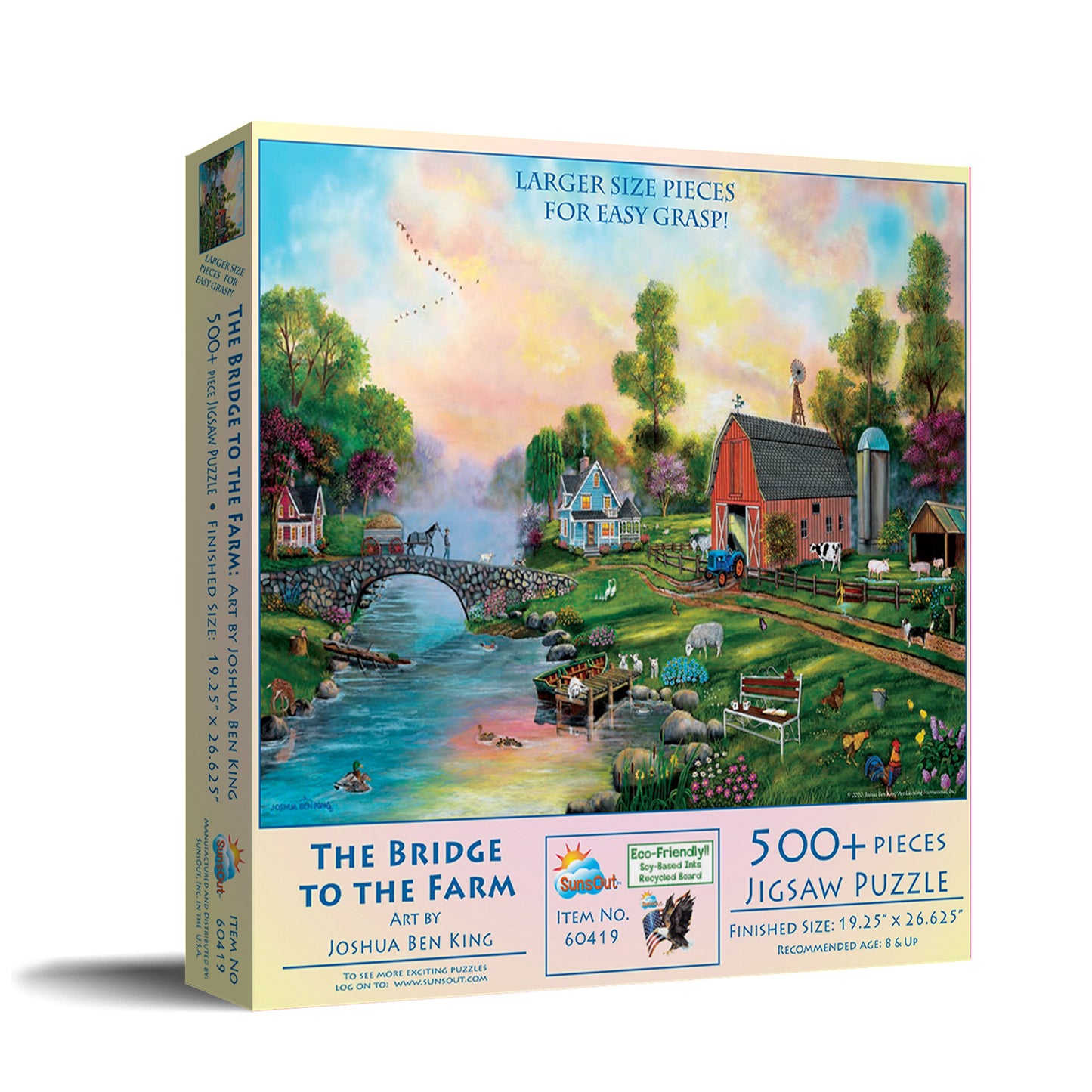 Bridge to the Farm 500 pc Large Pieces Jigsaw Puzzle 60419