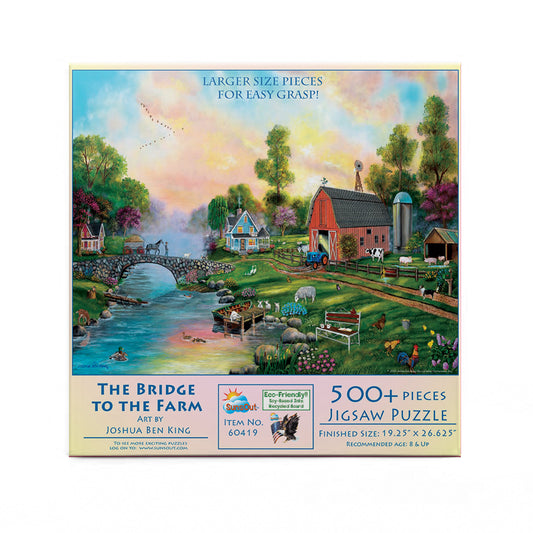 Bridge to the Farm 500 pc Large Pieces Jigsaw Puzzle 60419