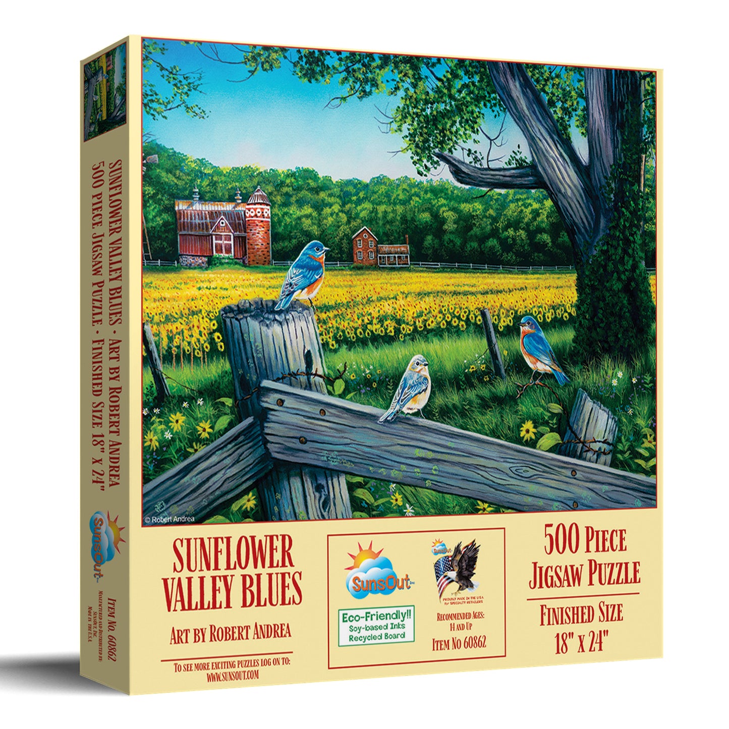 Sunflower Valley Blues 500 pc  Jigsaw Puzzle 60862