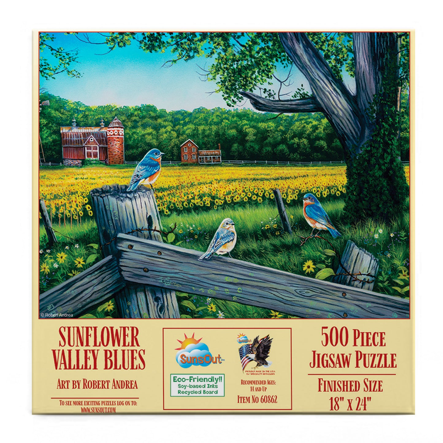 Sunflower Valley Blues 500 pc  Jigsaw Puzzle 60862