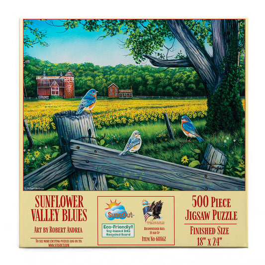 Sunflower Valley Blues 500 pc  Jigsaw Puzzle 60862