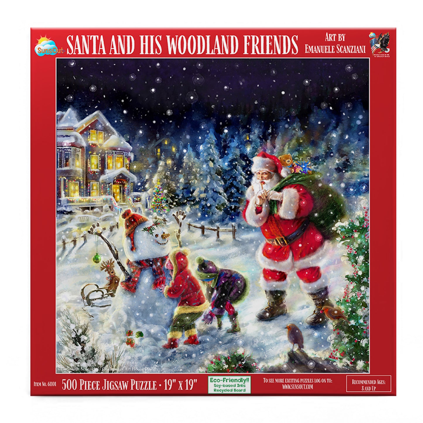 Santa and his Woodland Friends 500 pc  Jigsaw Puzzle 61101