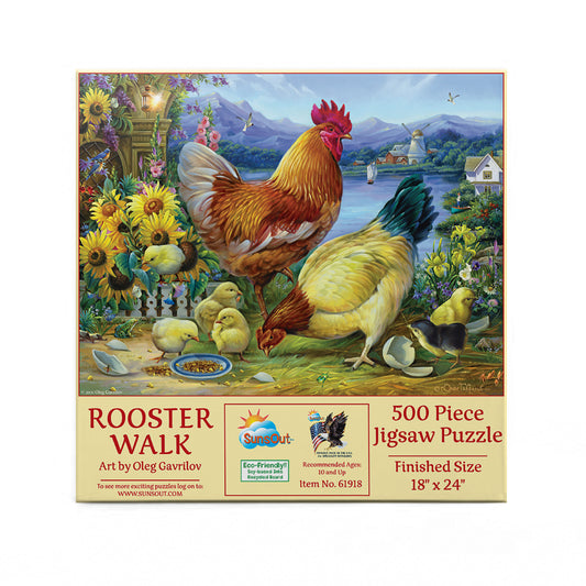 Rooster Walk 500 pc  Jigsaw Puzzle 61918