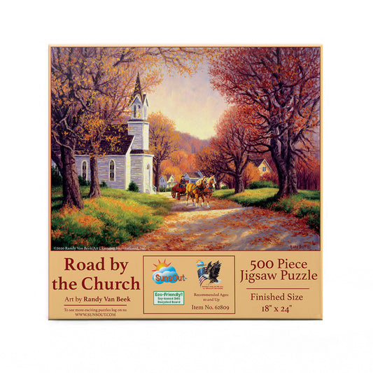 Road by the Church 500 pc  Jigsaw Puzzle 62809