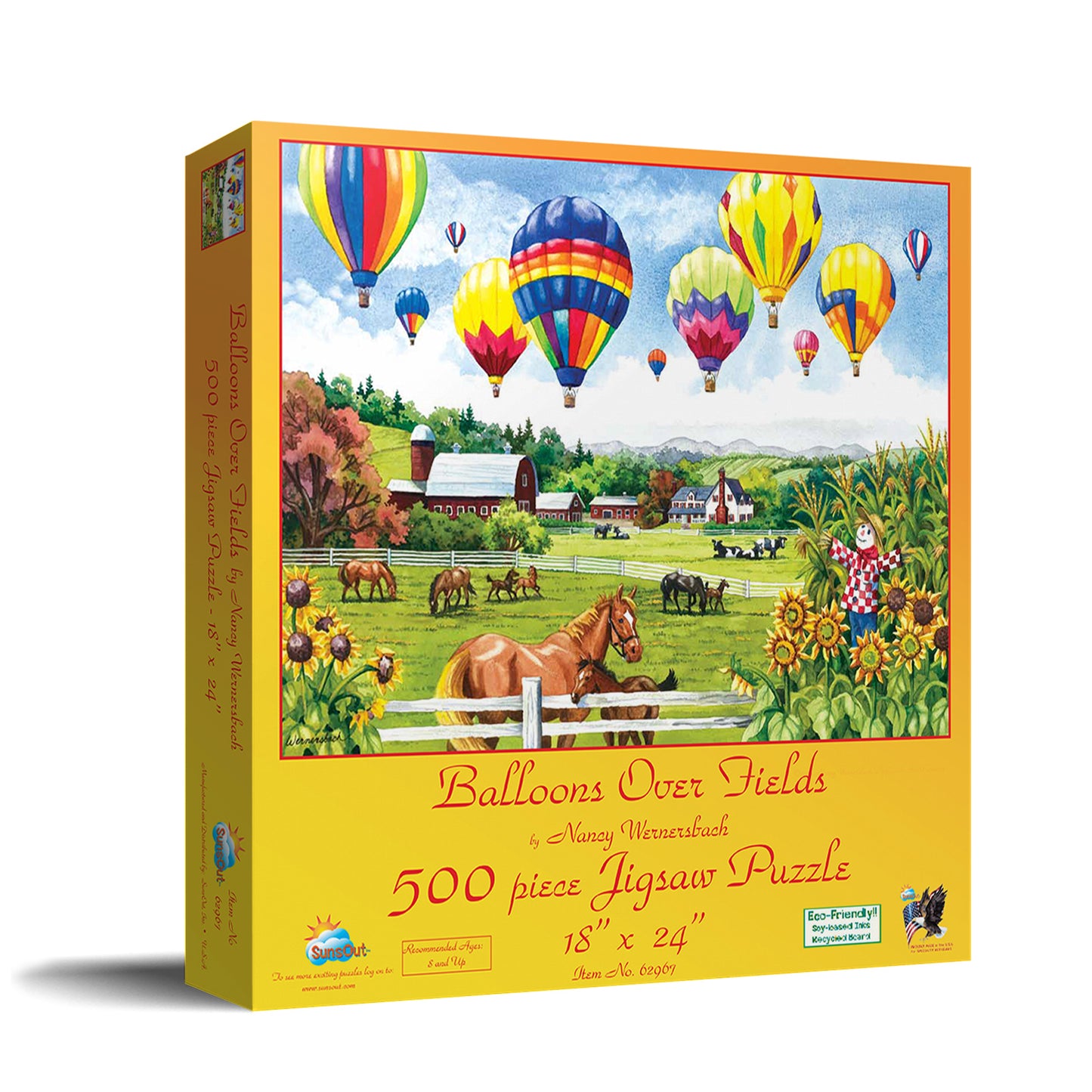 Balloons Over Fields 500 pc  Jigsaw Puzzle 62967