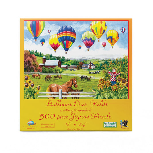 Balloons Over Fields 500 pc  Jigsaw Puzzle 62967
