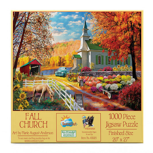 Fall church 1000 pc  Jigsaw Puzzle 65021