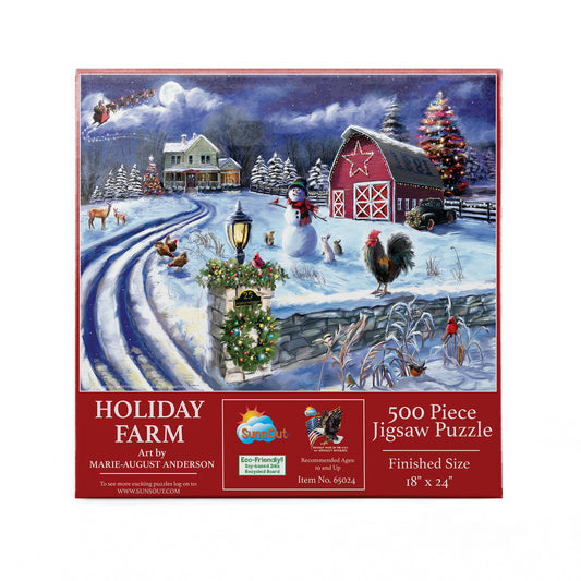 Holiday Farm Road 500 pc  Jigsaw Puzzle 65024