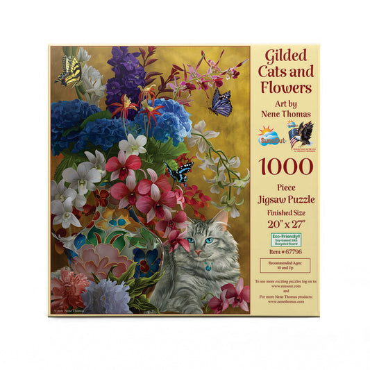 Gilded Cats And Flowers 1000 pc  Jigsaw Puzzle 67796