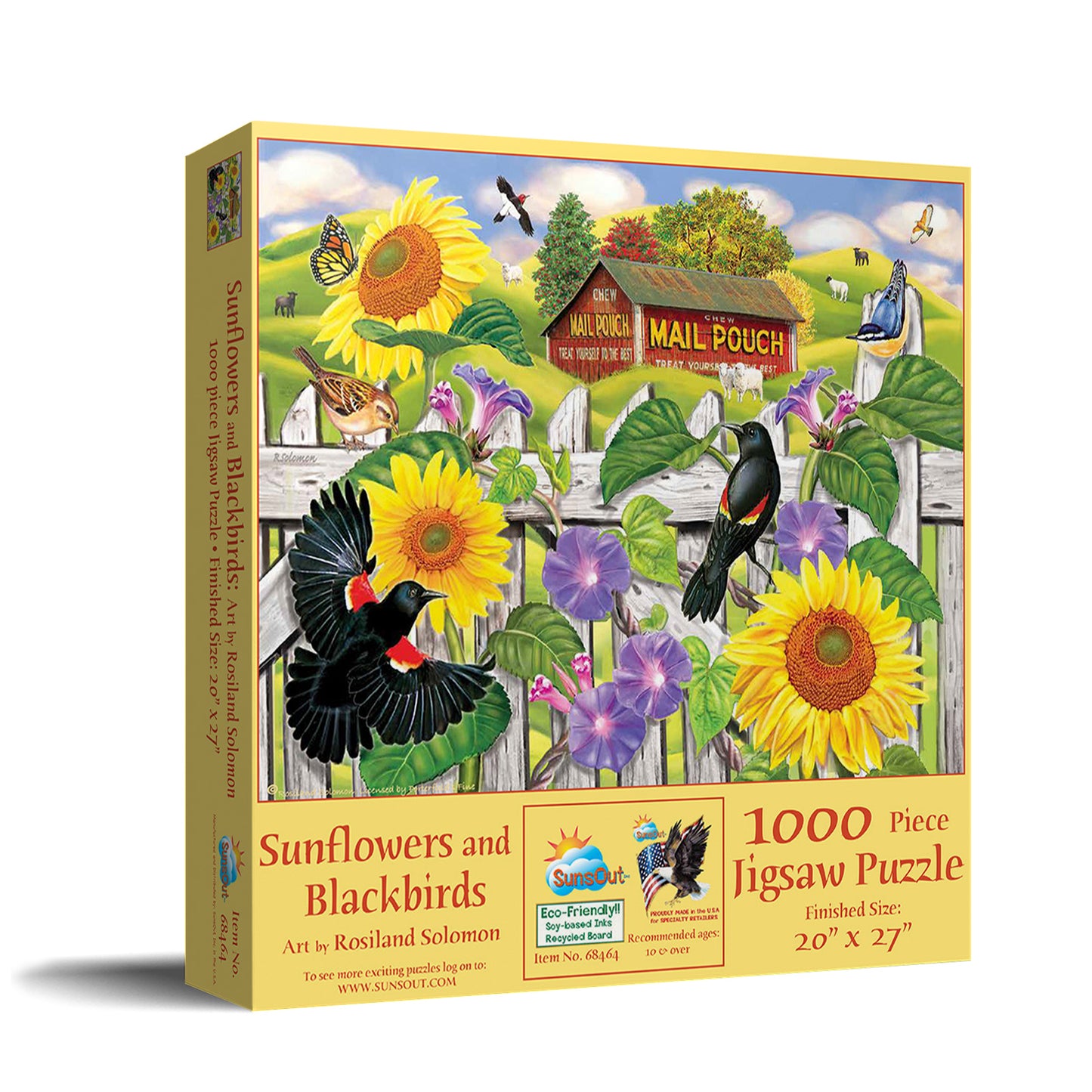 Sunflowers and Blackbirds 1000 pc  Jigsaw Puzzle 68464
