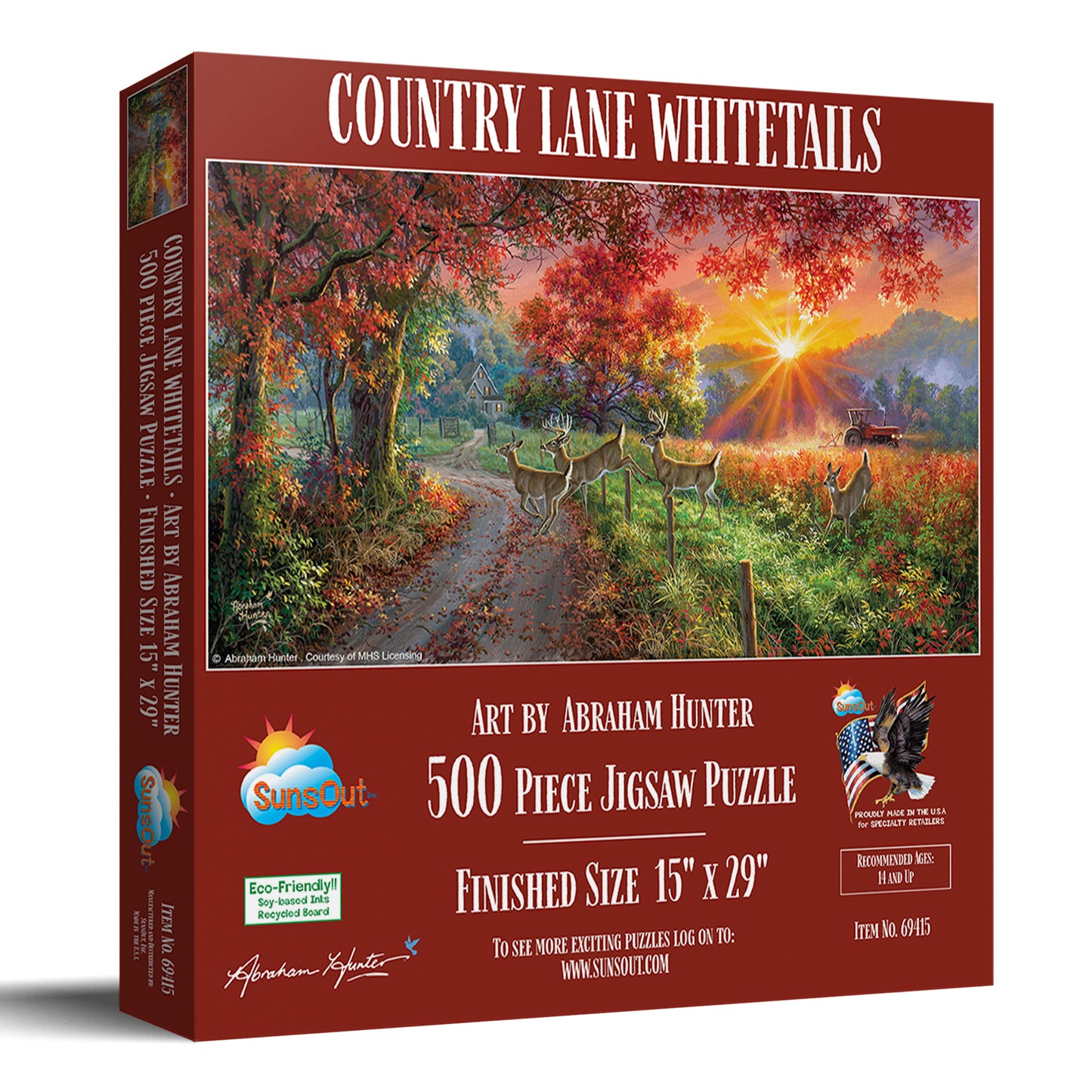 Country Lane Whitetails 500 pc  Jigsaw Puzzle 69415