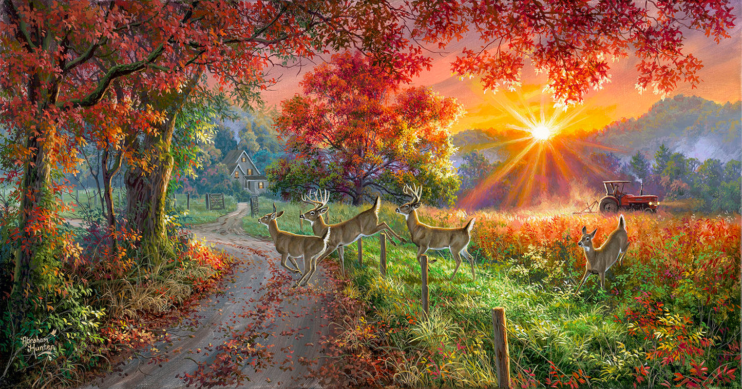 Country Lane Whitetails 500 pc  Jigsaw Puzzle 69415