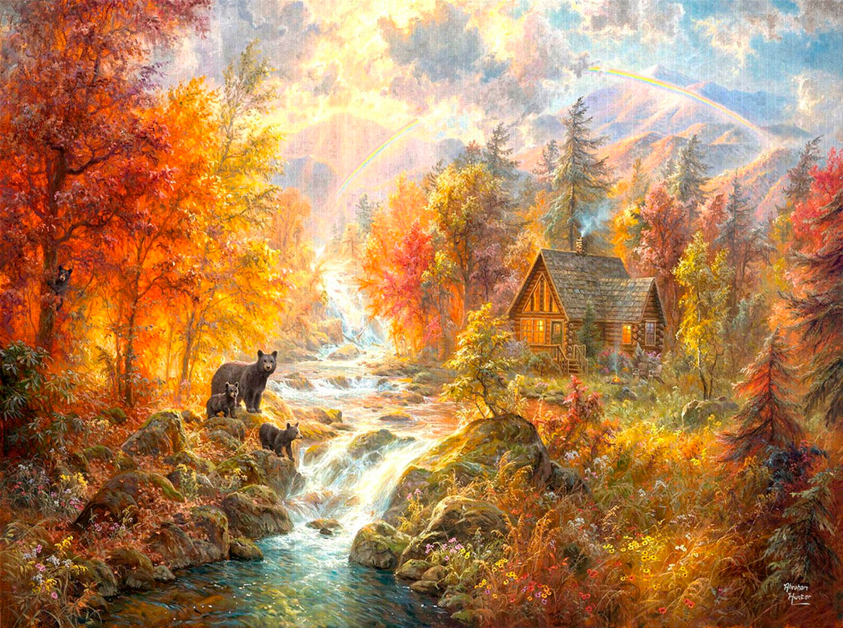 Autumn at Rainbow Falls 1000 pc  Jigsaw Puzzle 69442
