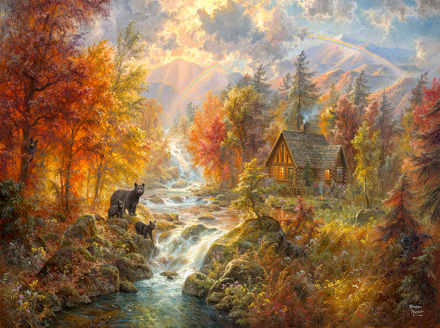 Autumn at Rainbow Falls 1000 pc  Jigsaw Puzzle 69442
