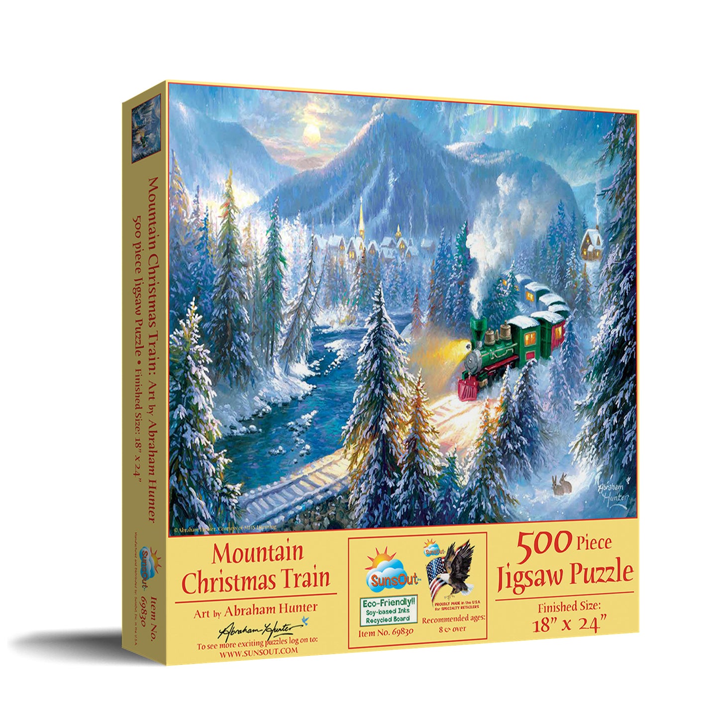 Mountain Christmas Train 500 pc  Jigsaw Puzzle 69830