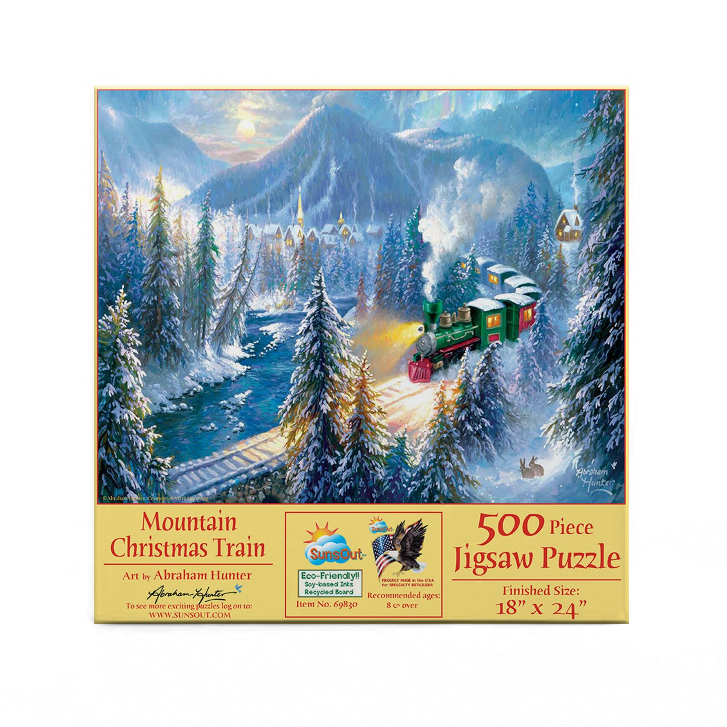 Mountain Christmas Train 500 pc  Jigsaw Puzzle 69830
