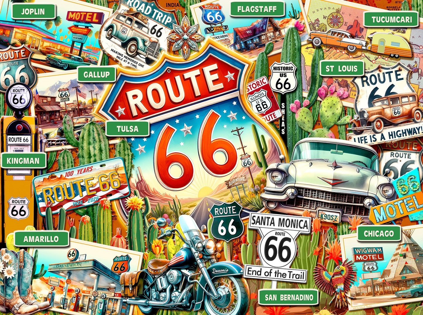 100 years of Route 66 1000 pc  Jigsaw Puzzle 70005