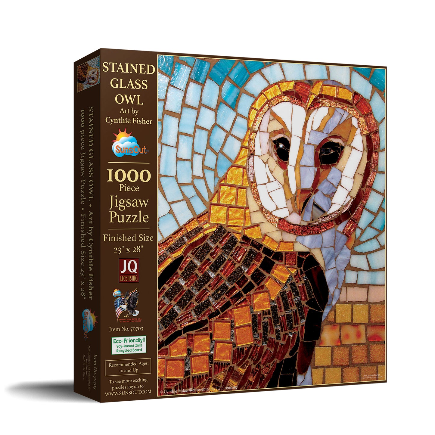 Stained Glass Owl 1000 pc  Jigsaw Puzzle 70703