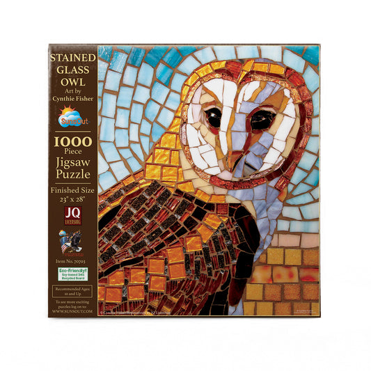 Stained Glass Owl 1000 pc  Jigsaw Puzzle 70703