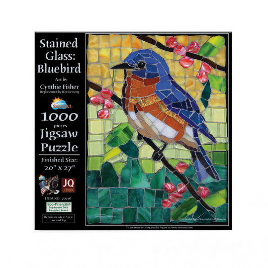 Stained Glass Bluebird 1000 pc  Jigsaw Puzzle 70716