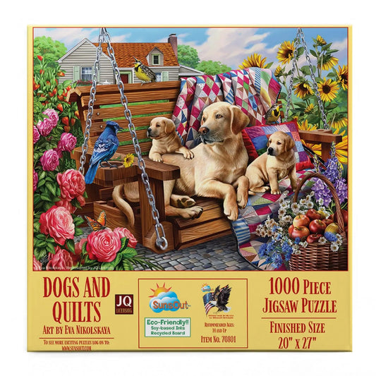 Dogs and Quilts 1000 pc  Jigsaw Puzzle 70801