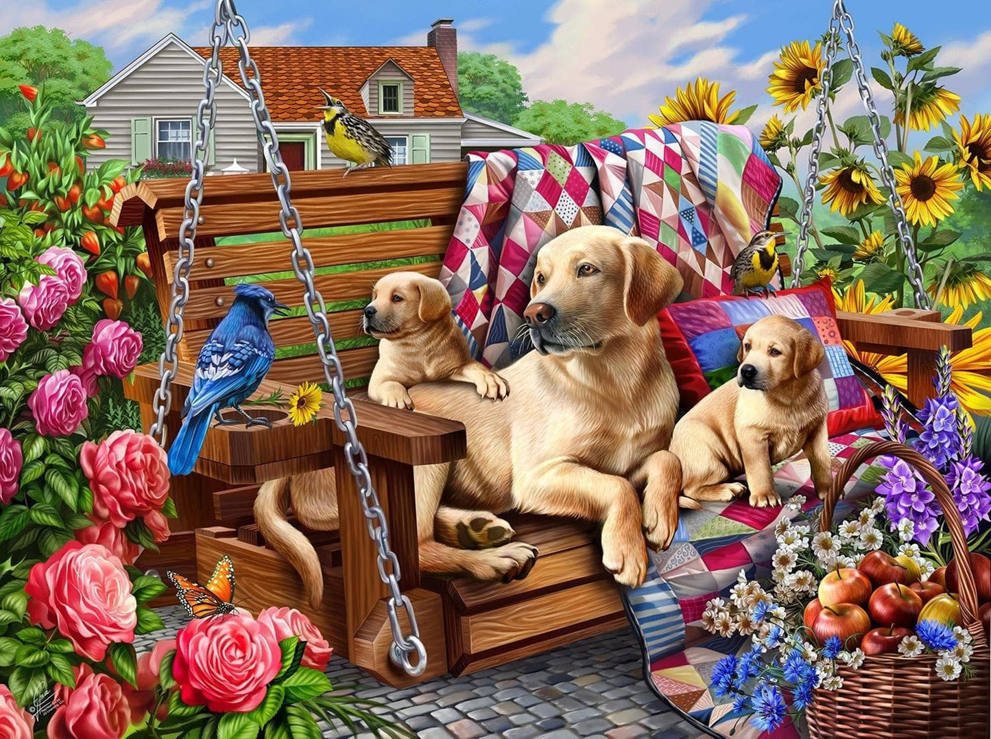 Dogs and Quilts 1000 pc  Jigsaw Puzzle 70801