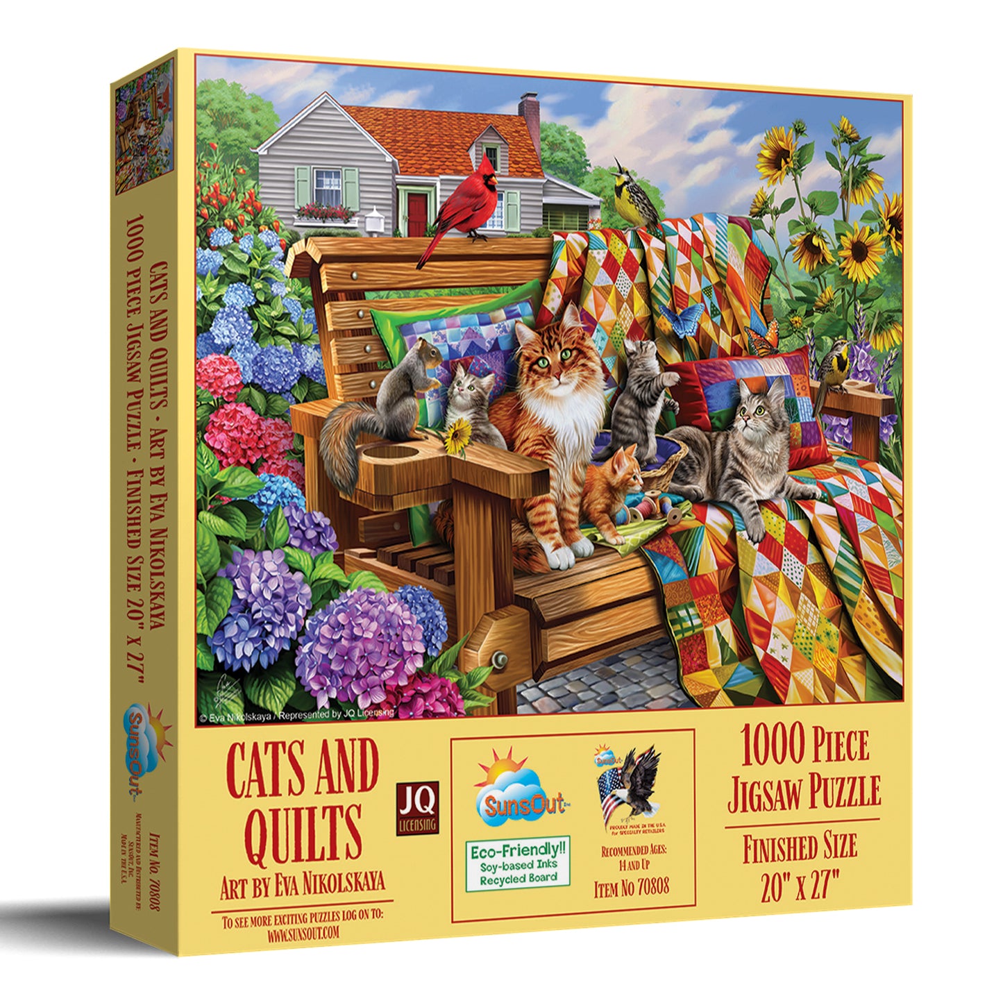 Cats and Quilts 1000 pc  Jigsaw Puzzle 70808
