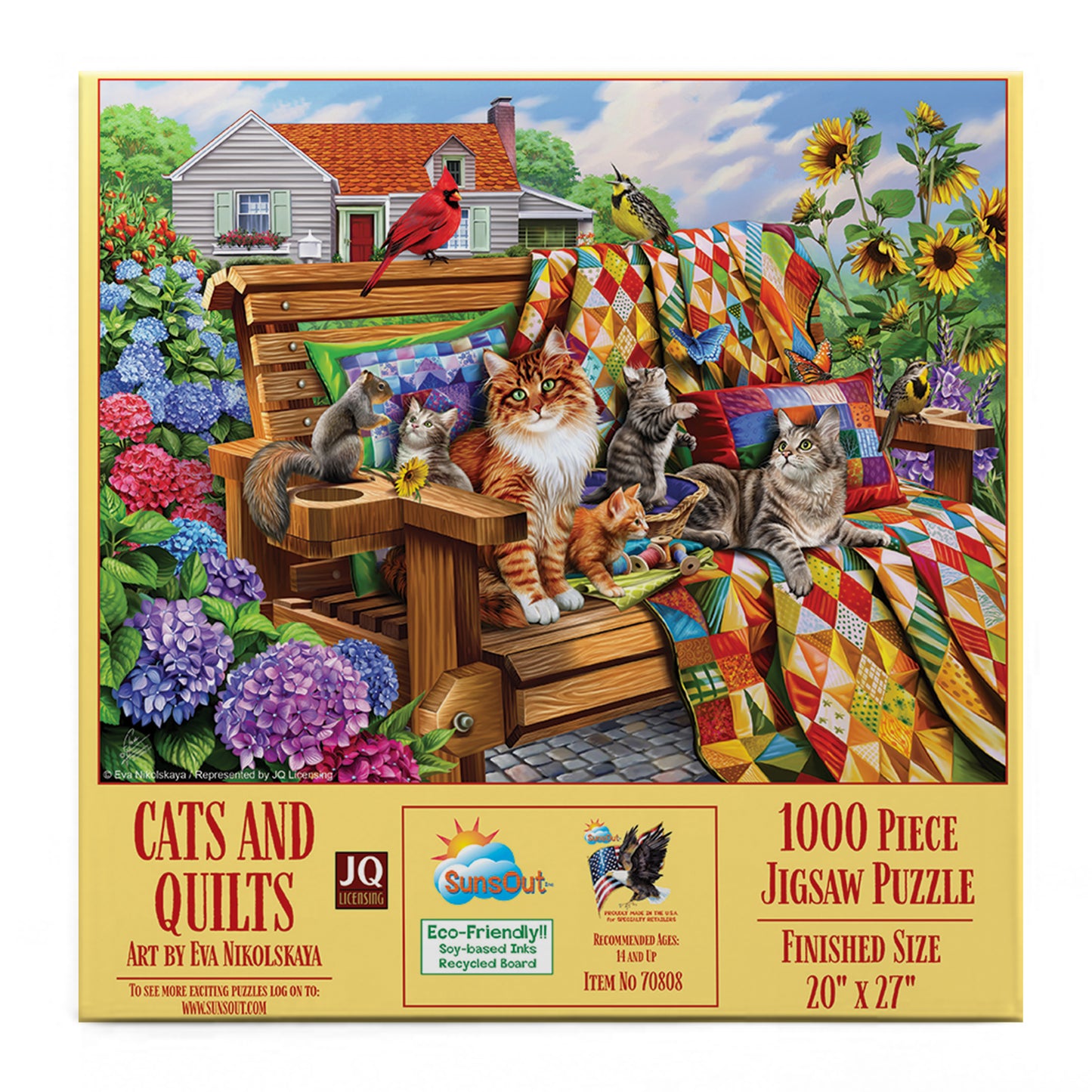 Cats and Quilts 1000 pc  Jigsaw Puzzle 70808