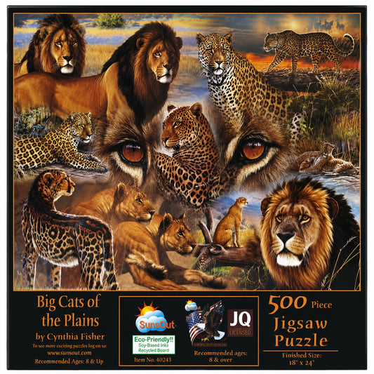 Big Cats of the Plains 500 pc  Jigsaw Puzzle 70934