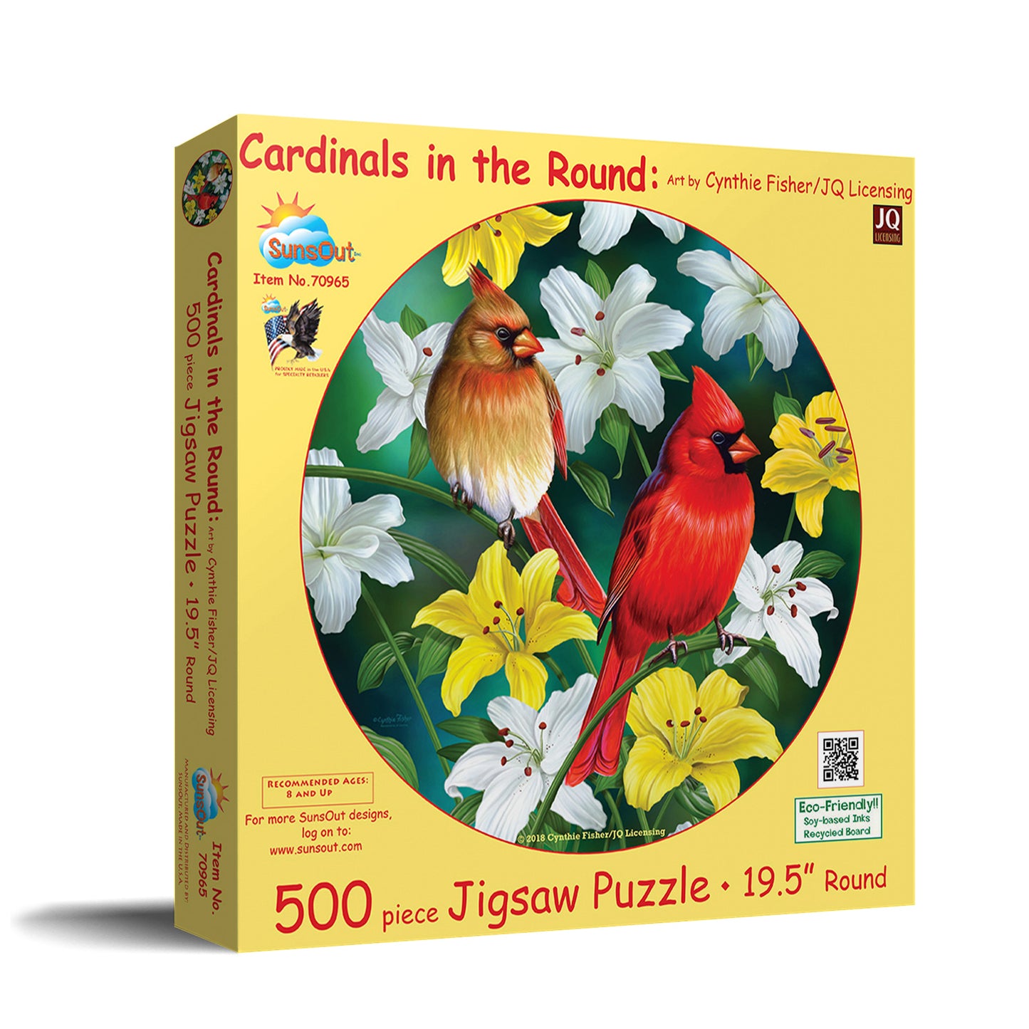 Cardinals in the Round 500 pc Round Jigsaw Puzzle 70965