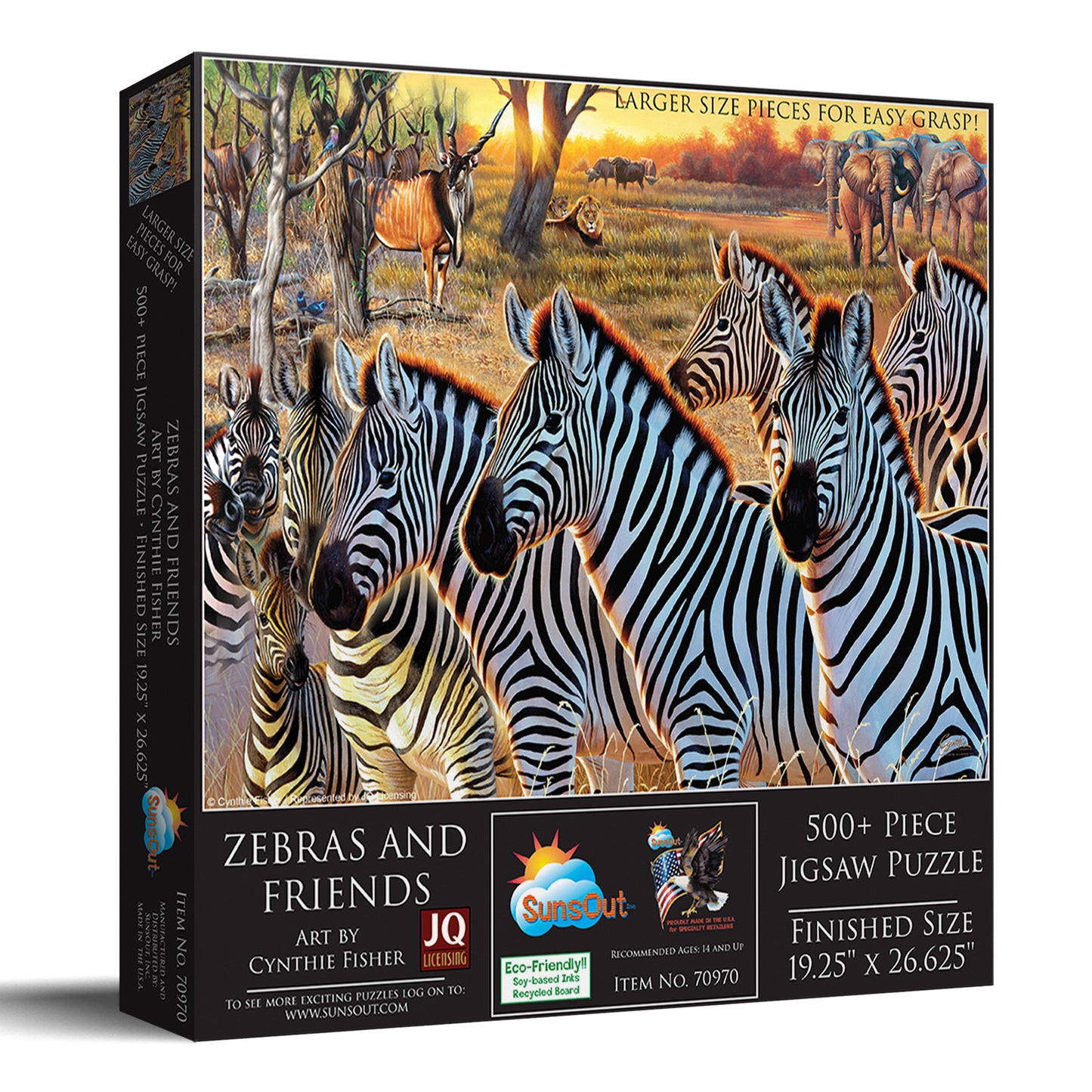 Zebras and Friends 500 pc Large Pieces Jigsaw Puzzle 70970