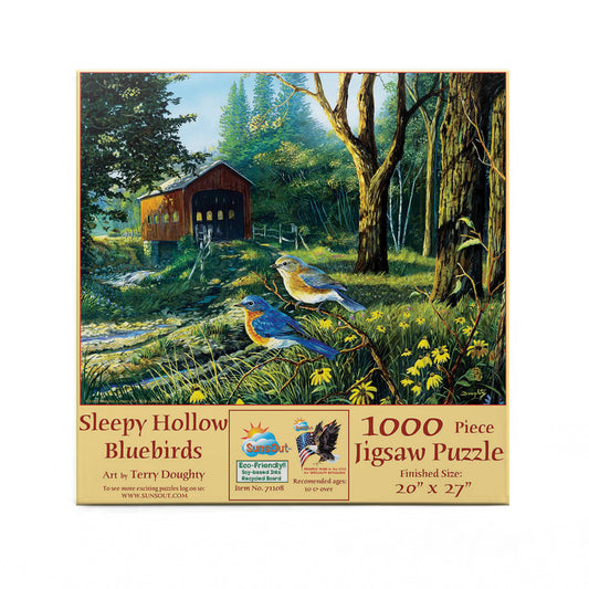 Sleepy Hollow Blue Birds 1000 pc  Jigsaw Puzzle 71108