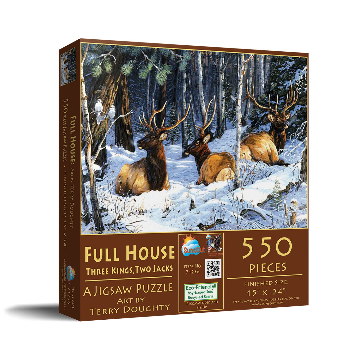 Full House Three Kings Two Jacks 550 pc  Jigsaw Puzzle 71236