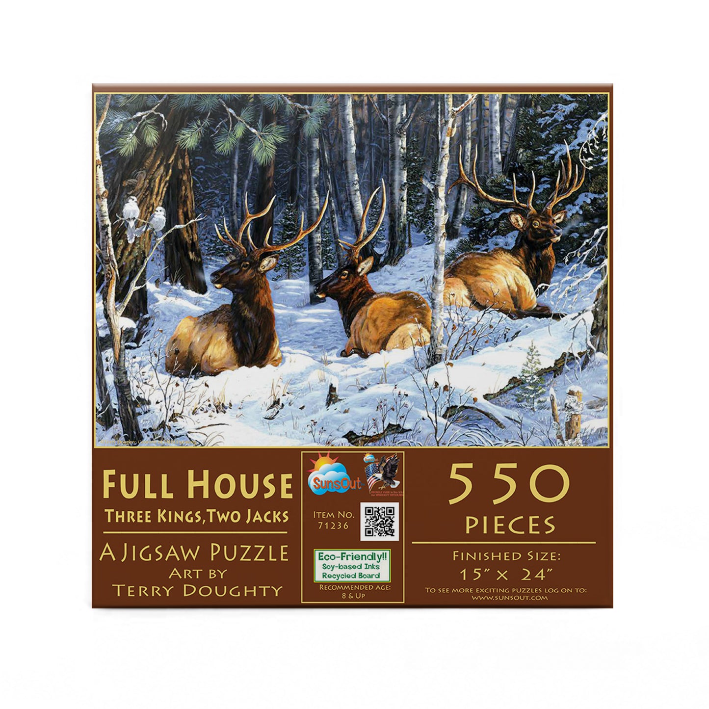 Full House Three Kings Two Jacks 550 pc  Jigsaw Puzzle 71236