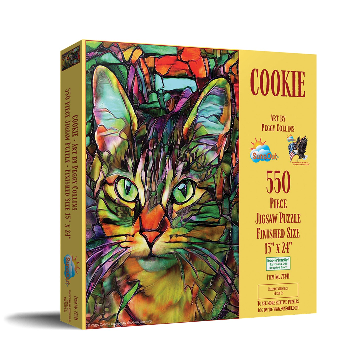 Cookie Stained Glass Cat 550 pc  Jigsaw Puzzle 71341
