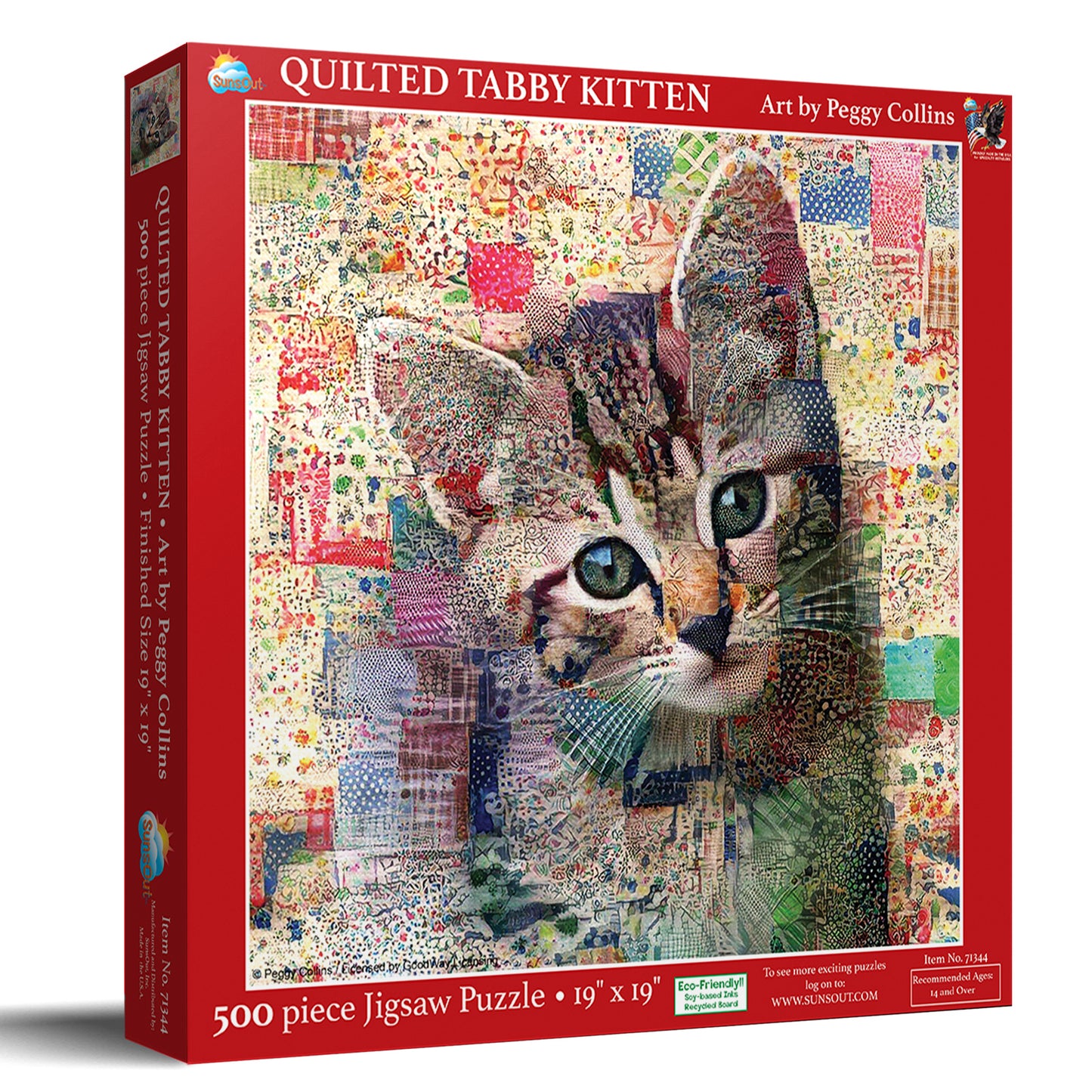 Quilted tabby Kitten 500 pc  Jigsaw Puzzle 71344
