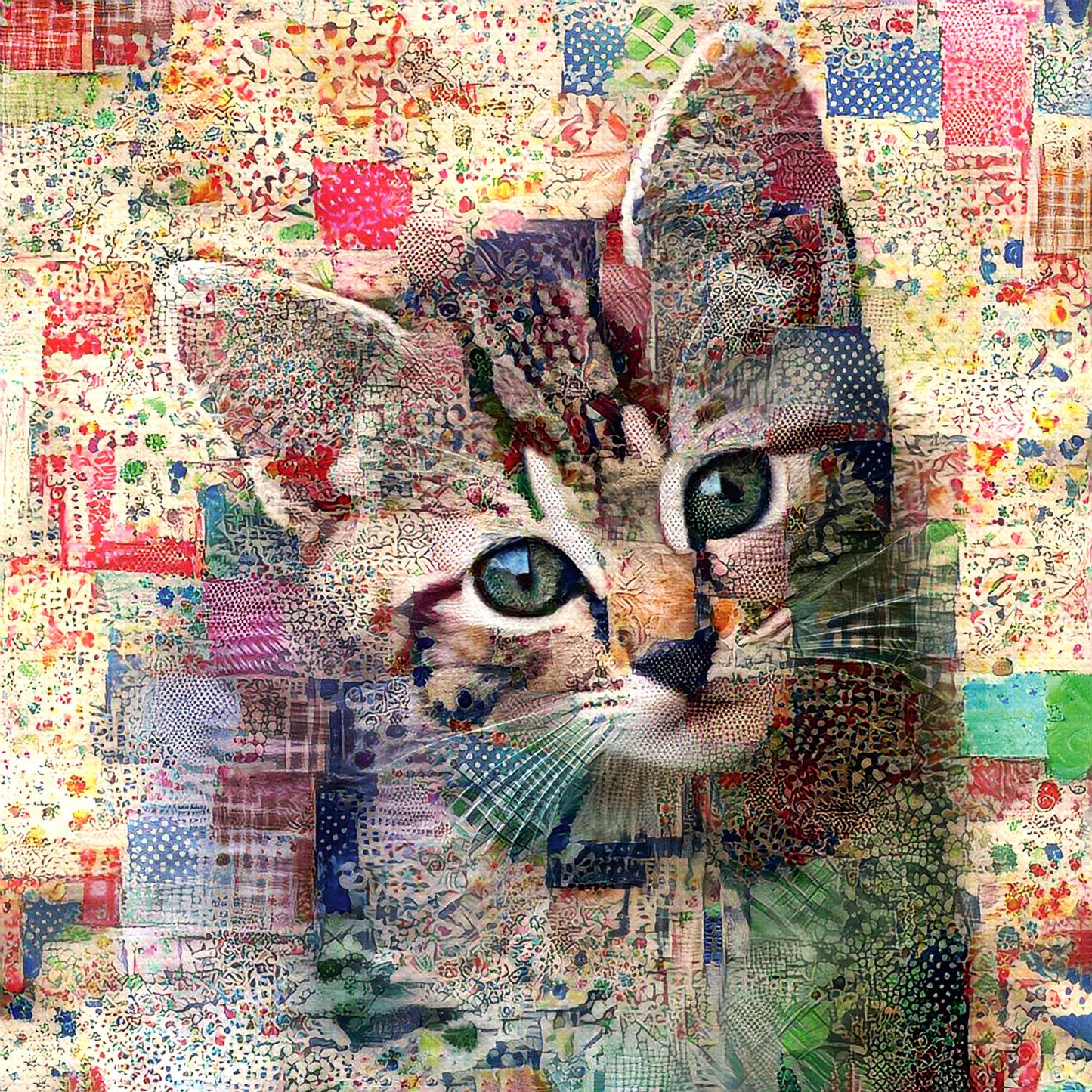 Quilted tabby Kitten 500 pc  Jigsaw Puzzle 71344
