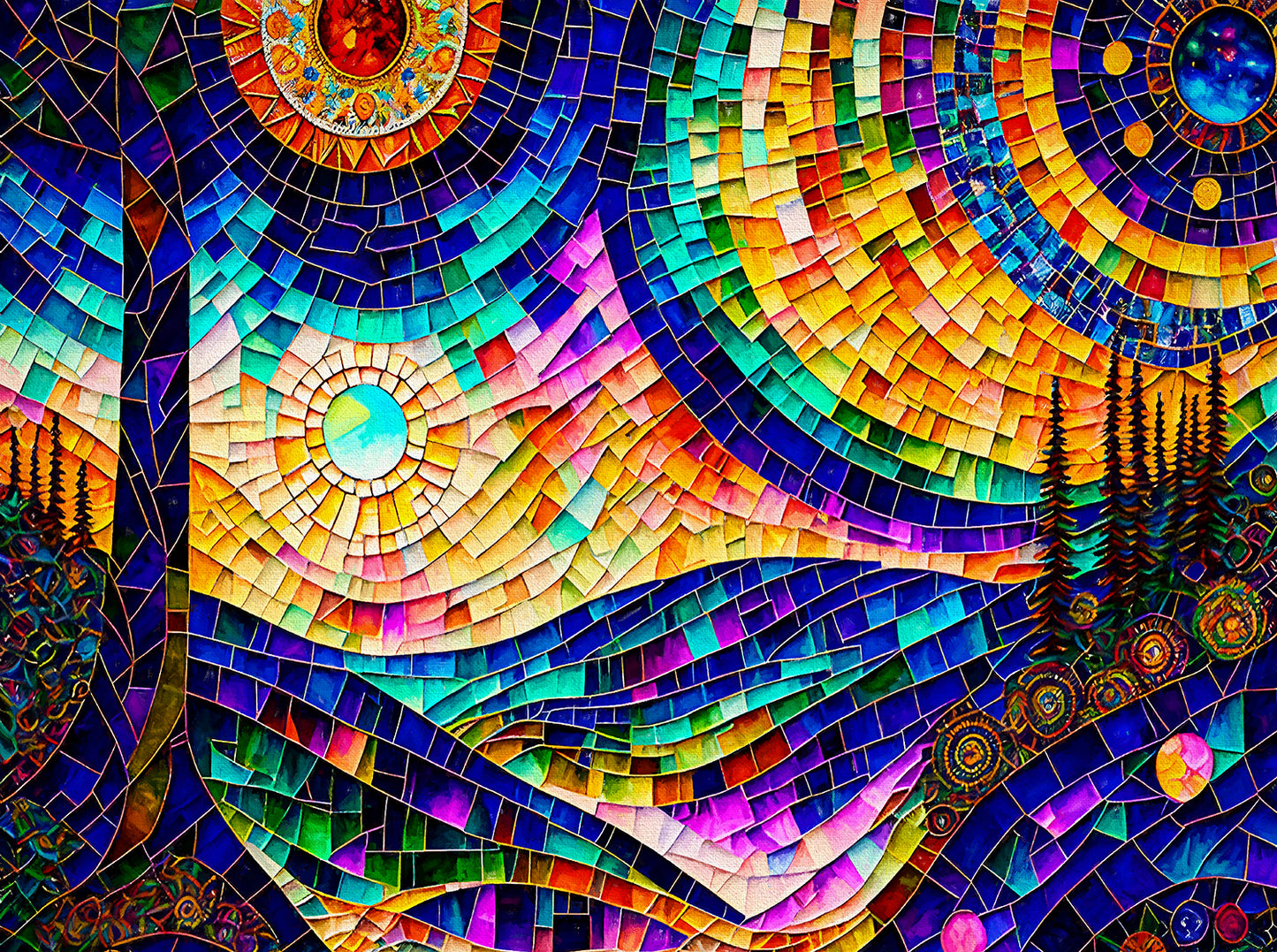 Psychedelic Sunday 1000 pc  Jigsaw Puzzle 71365
